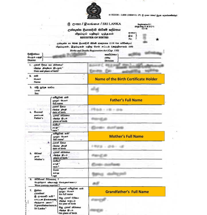 Sample Birth Certificate